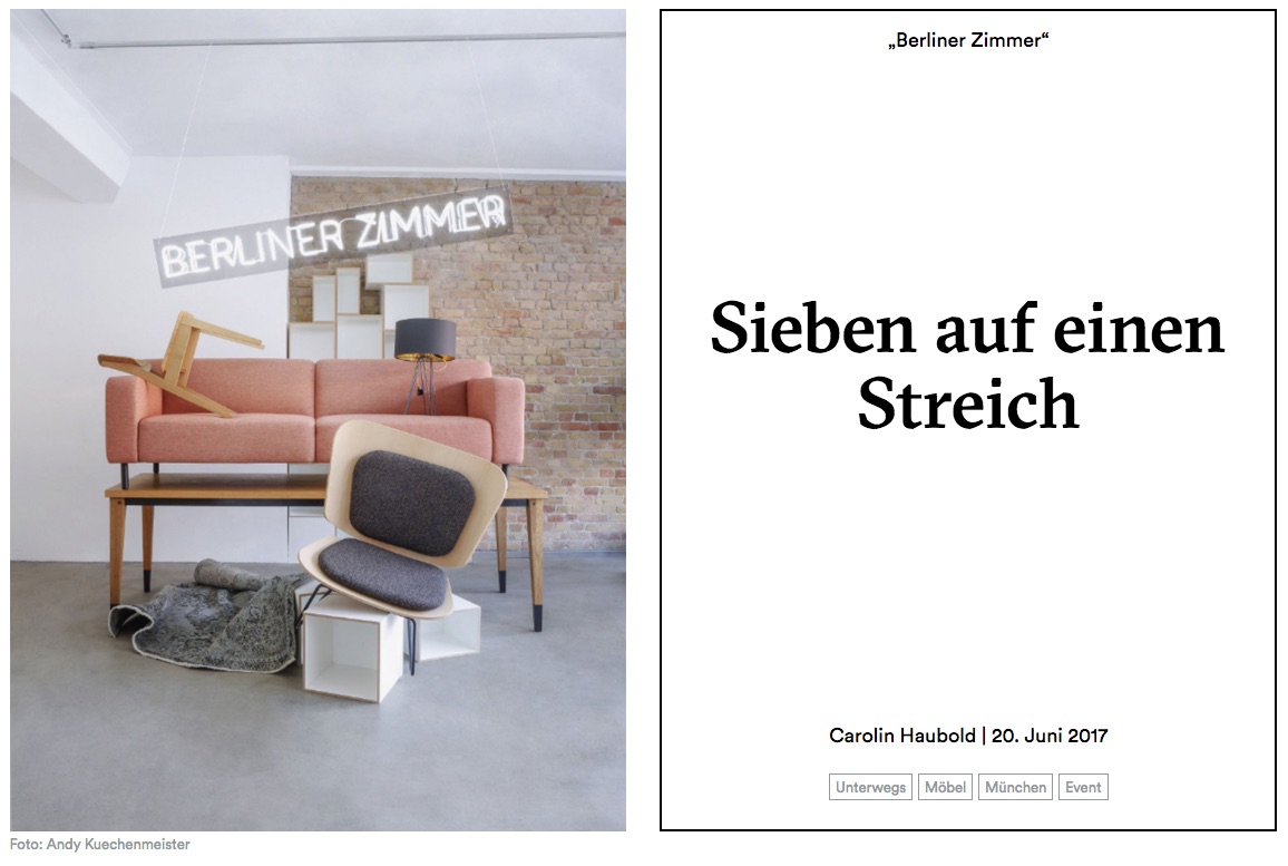 AD Magazin article teaser Sieben auf einen Streich for Berliner Zimmer