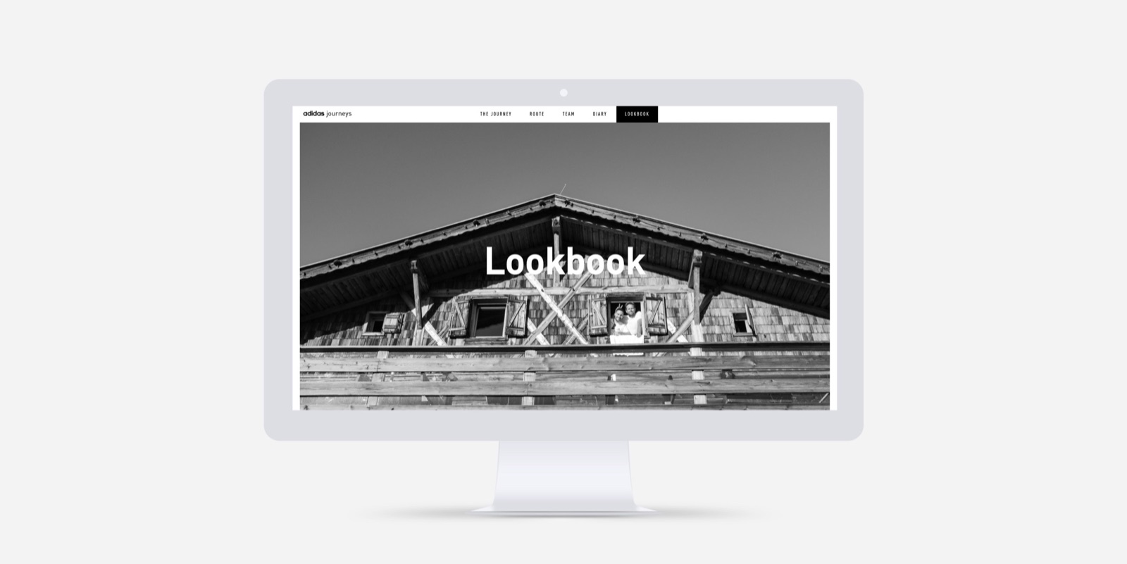 adidas Journeys website lookbook page on a desktop screen