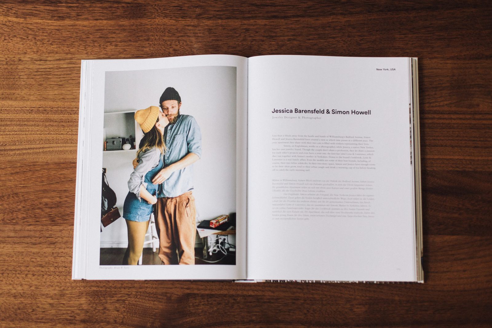 Open Freunde von Freunden book showing a portrait opposite an interview page