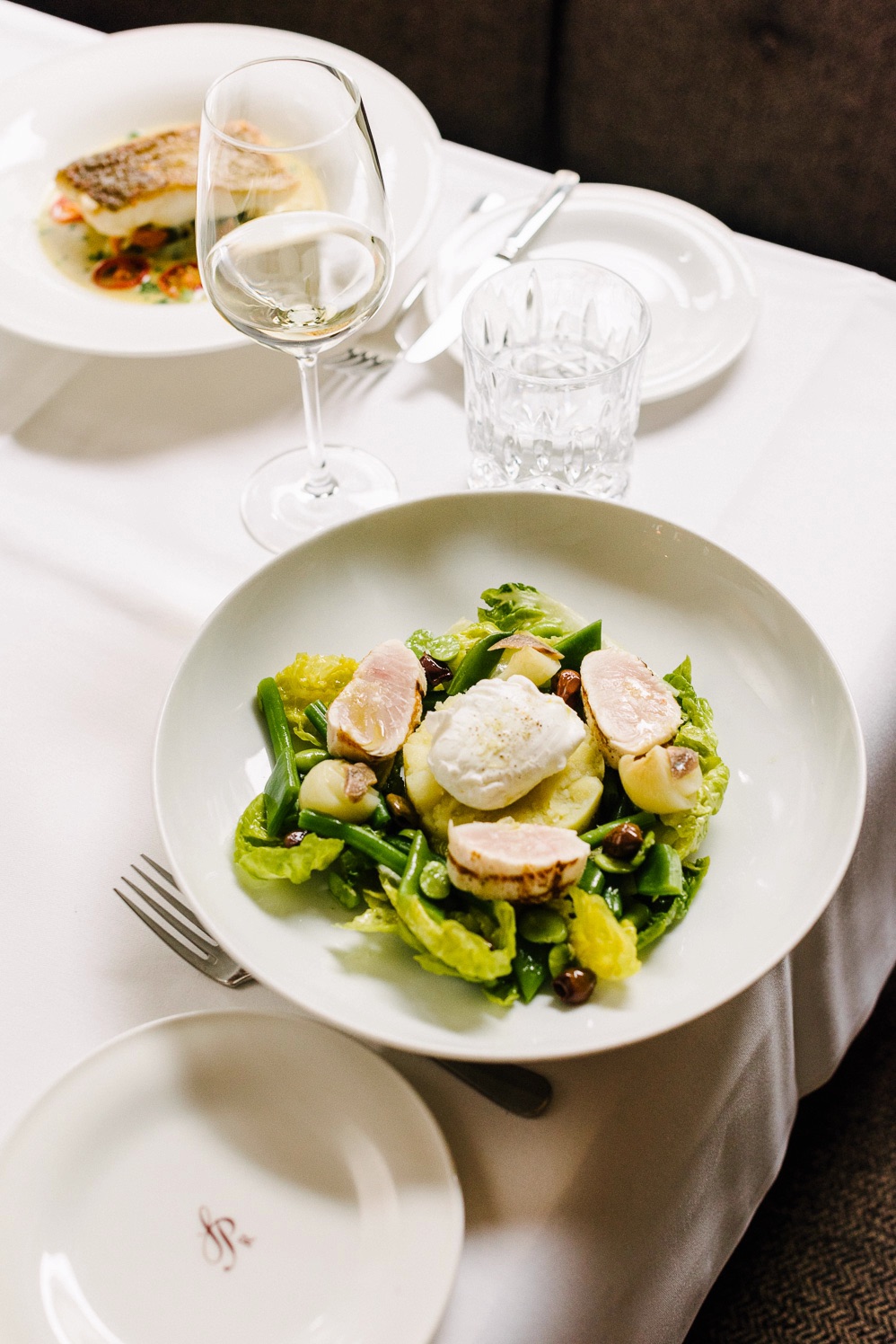 Seafood salad with white wine at Le Petit Royal