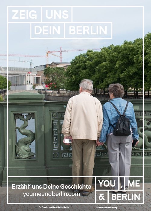 You, Me & Berlin poster for Hotel Berlin, Berlin: Zeig uns dein Berlin, couple on a bridge