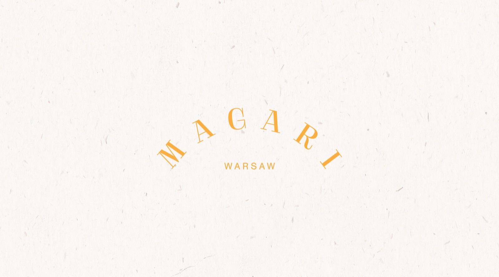 Magari Warsaw logo in sunny yellow on cream paper, restaurant identity for PURO Hotels