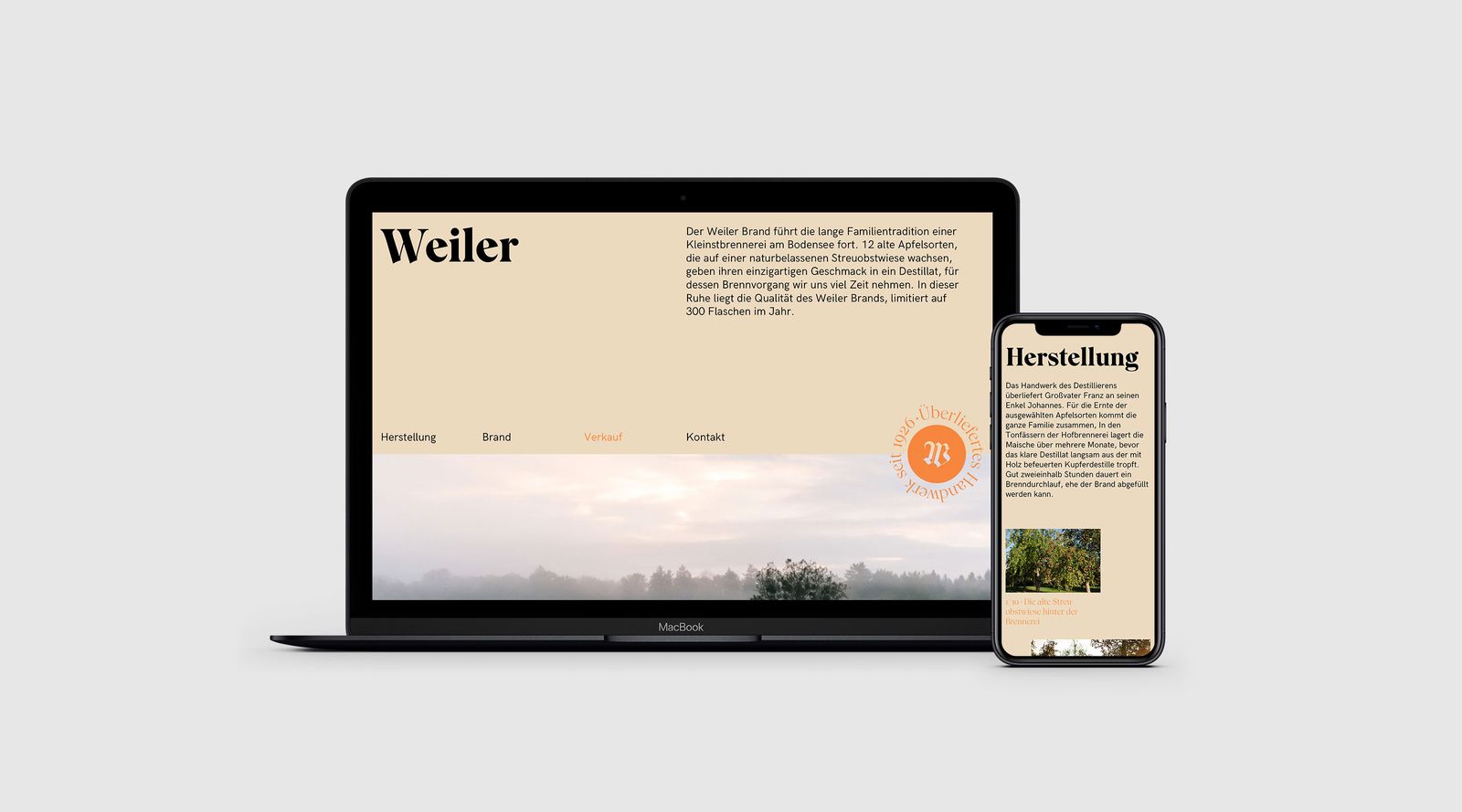 Weiler website on a laptop and a phone