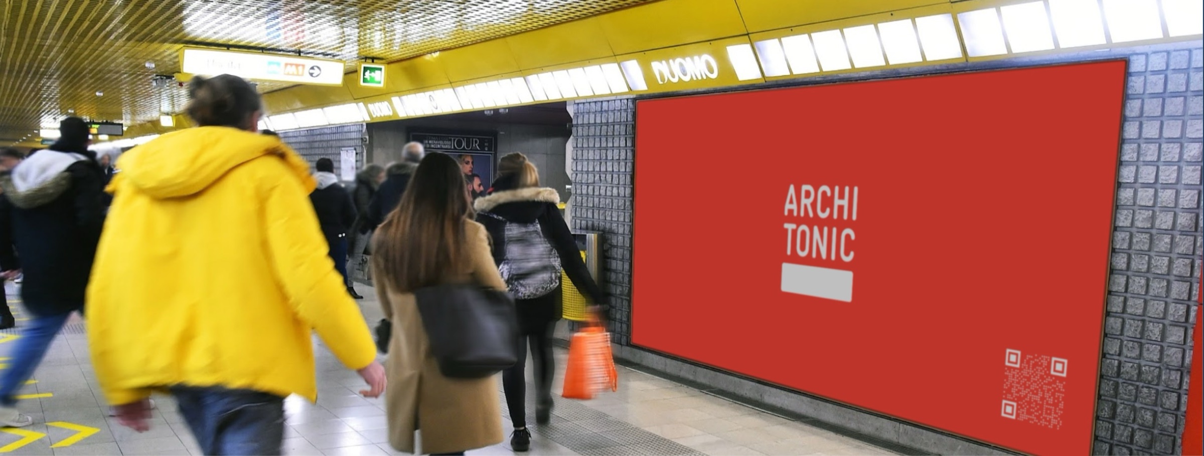Architonic brand in Milan Duomo metro station