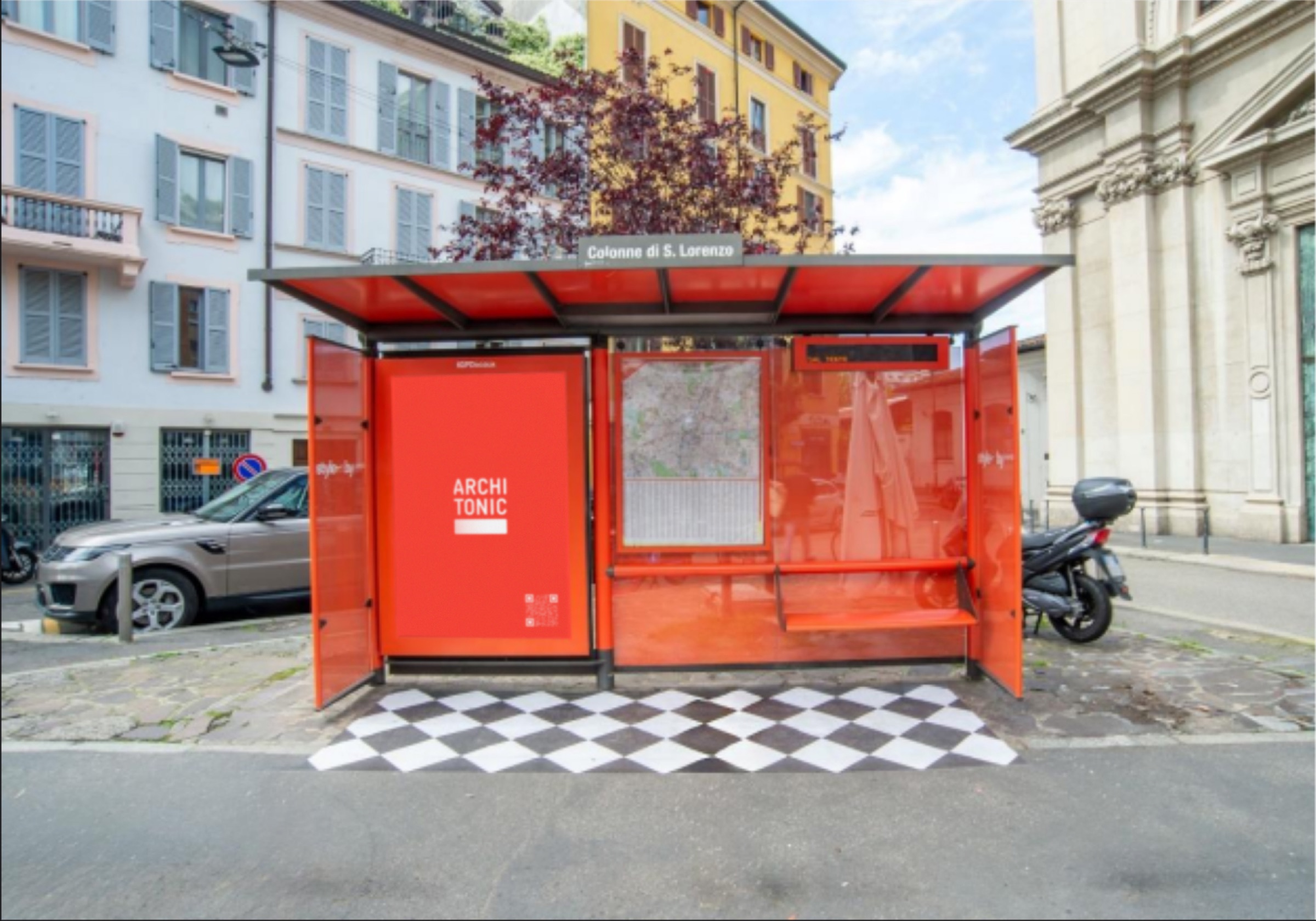 Architonic building wall banner Milan