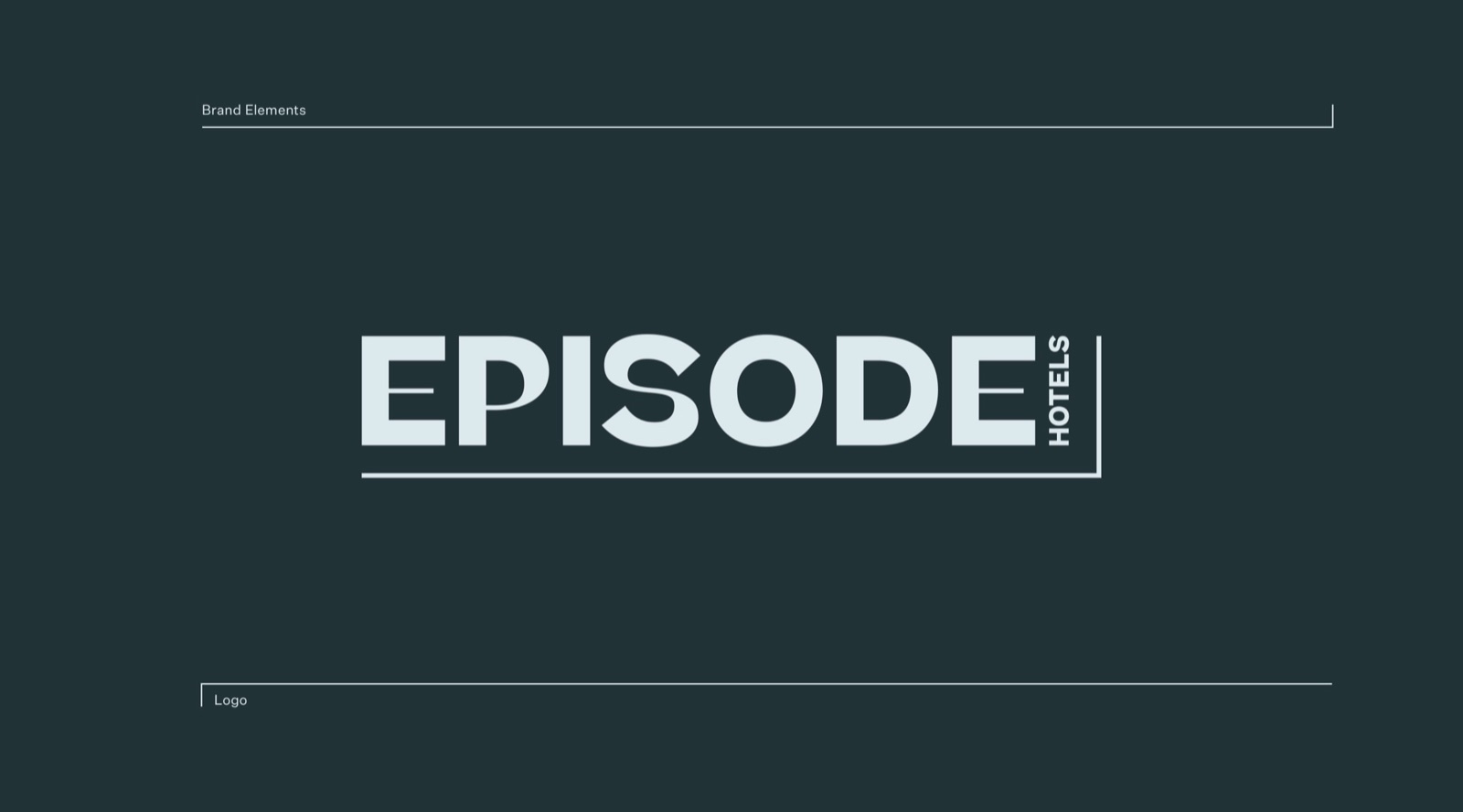 Episode Hotels wordmark in white on dark green