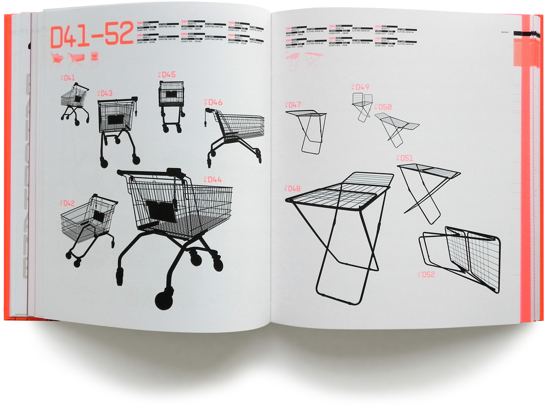 Interior spread D41–52 — shopping carts and clothes horses