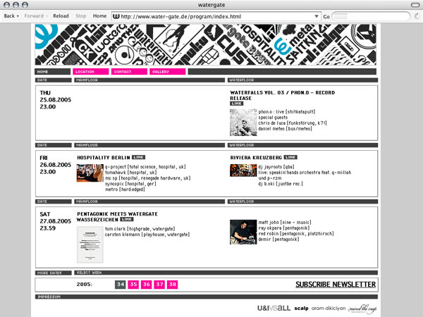 Website — HTML, Flash, CSS with events CMS