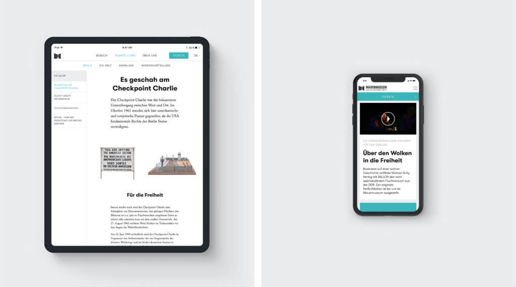 Mauermuseum — web design visual