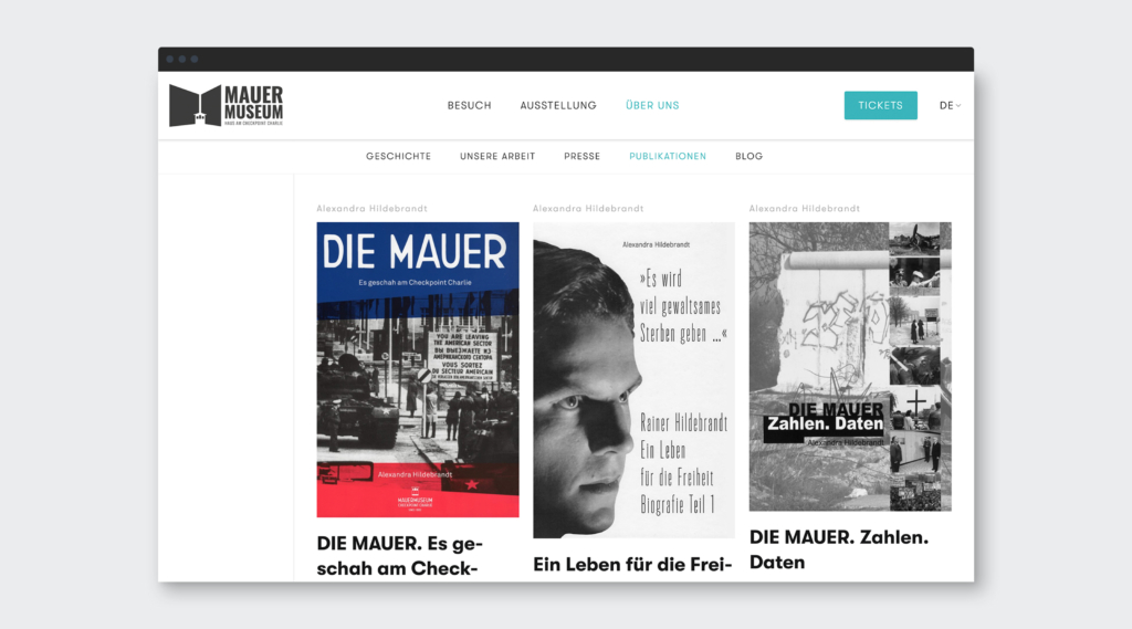 Mauermuseum — web design visual