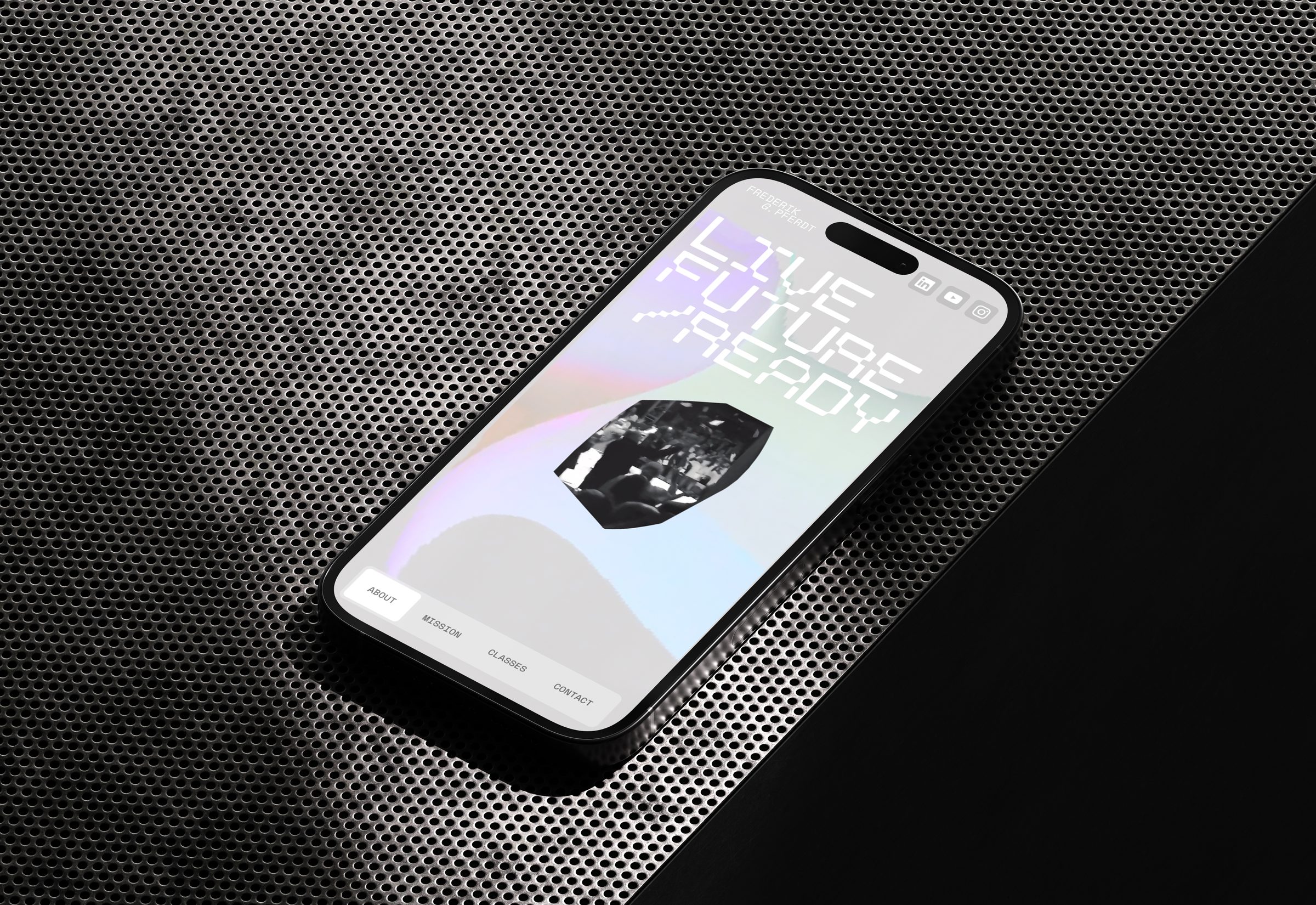 Frederik G. Pferdt brand identity on iPhone