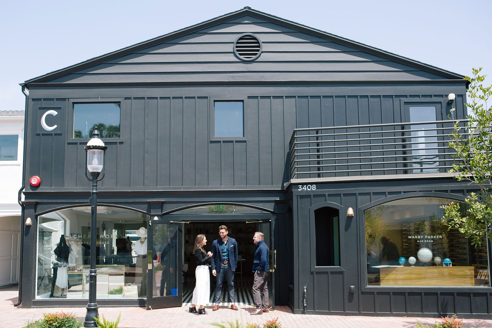 Dark clapboard concept store at Lido Marina in Newport Beach